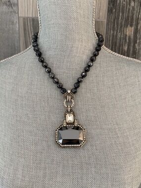 Heidi Daus Hematite Crystal Art Deco Necklace